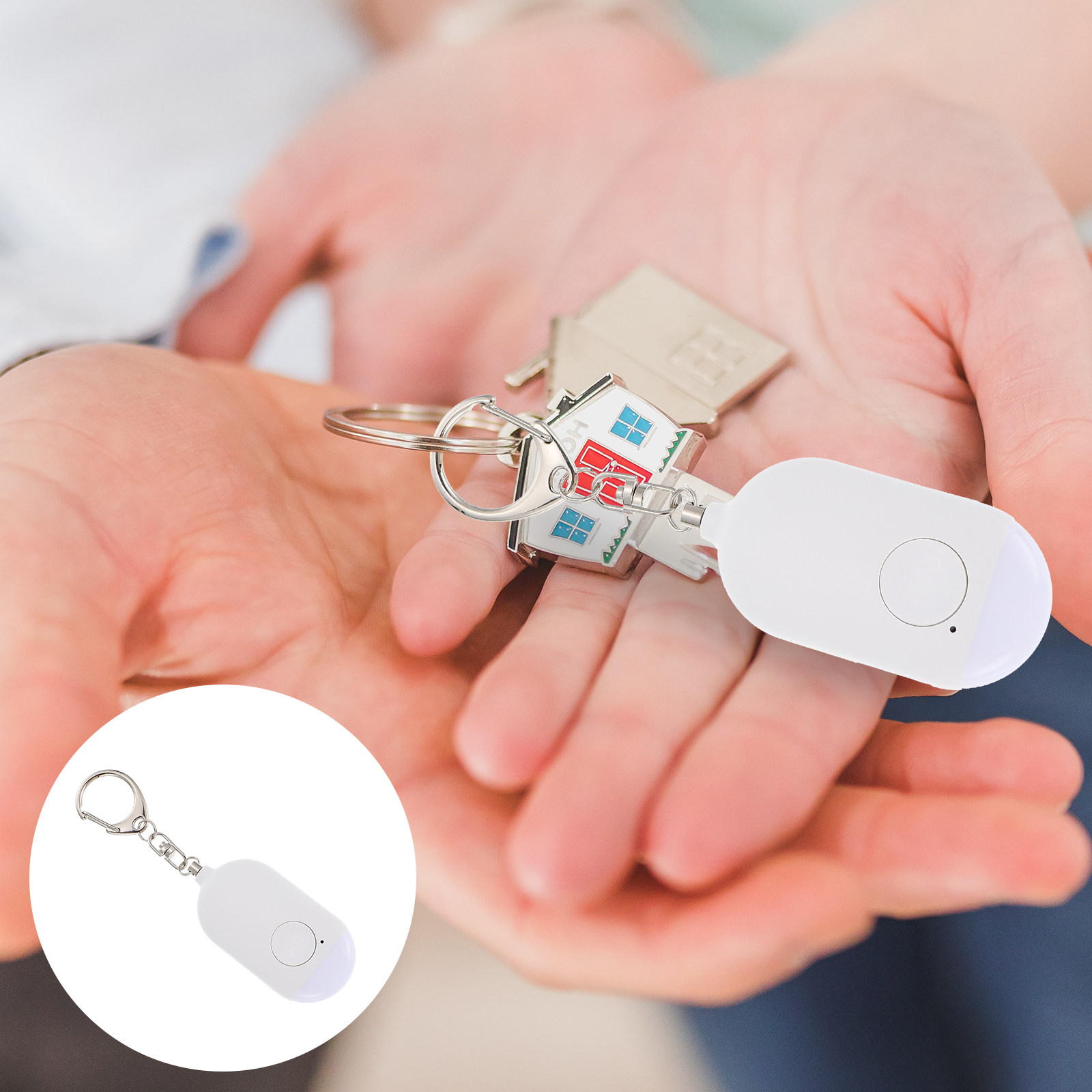 Personal Alarm Keychain - 1セット 個人用アラーム 充電式 ポータブル ミニキーチェーンアラーム 女性用