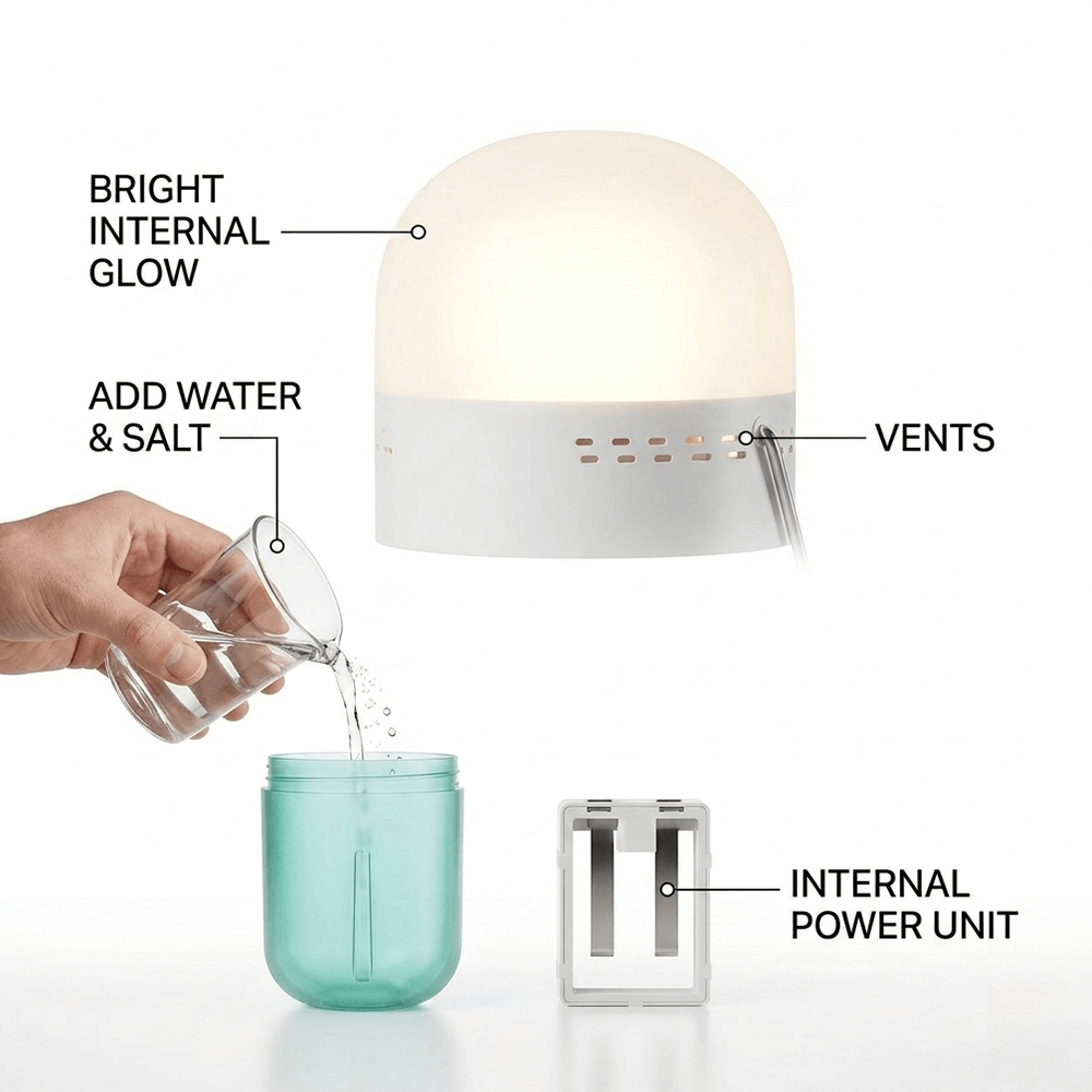 ポータブル生理食塩水ランプ コンパクトサイズ 65.5 x  - Power Outage Light のレビューと価格